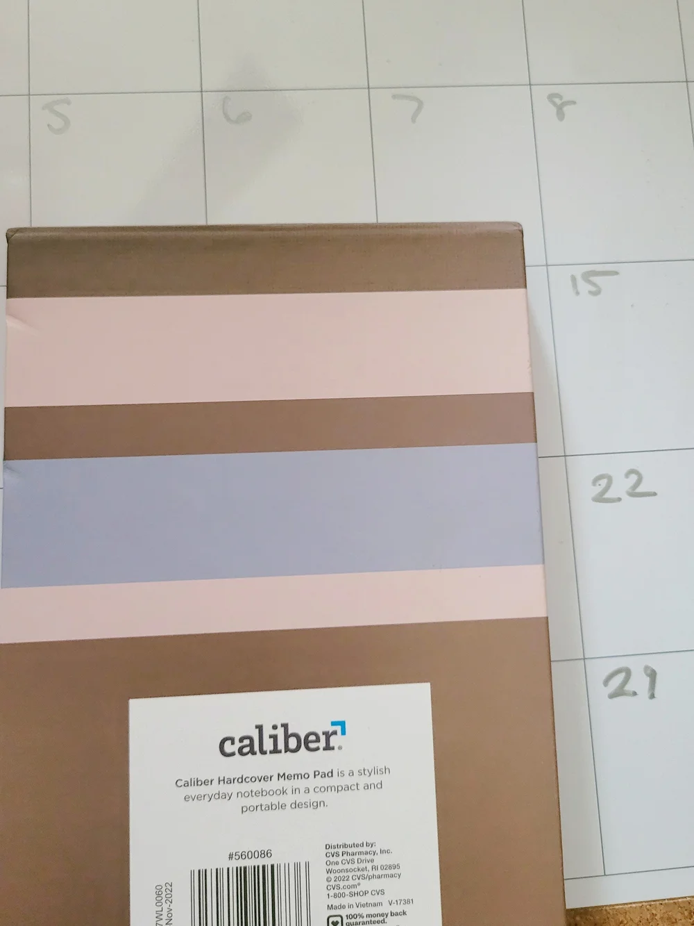 Caliber Hardcover Memo Pad Striped  with Tasks Header - Pink, Lavender, Brown